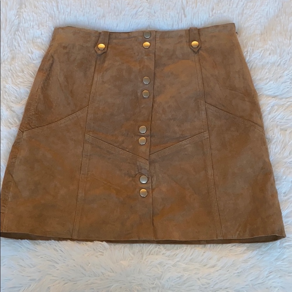 Mango Genuine Mini Leather skirt